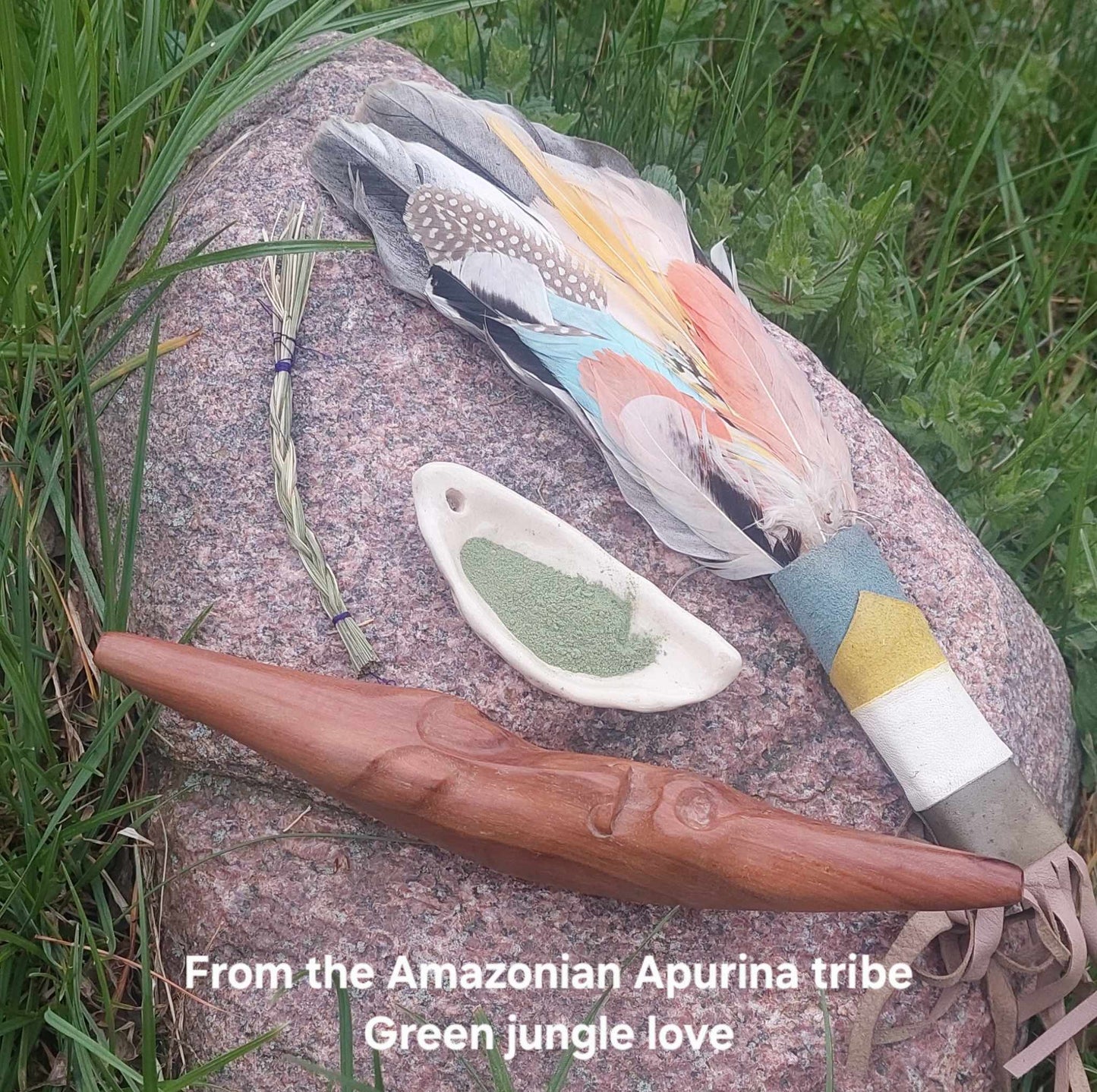 Rapé - without tobacco. Awiri-Apurina tribe. Green. Strong jungle love