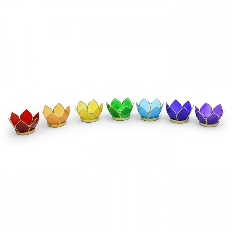 Capiz Shell Lotus Tealight Holders – Sacred Light in Colorful Petals
