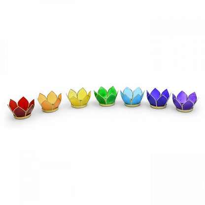Capiz Shell Lotus Tealight Holders – Sacred Light in Colorful Petals